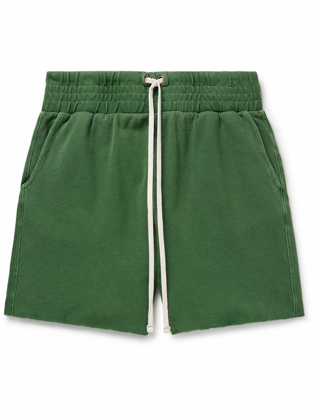 Photo: Les Tien - Yacht Straight-Leg Garment-Dyed Cotton-Piqué Drawstring Shorts - Green