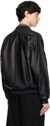 International Gallery BEAMS Black Track Leather Jacket