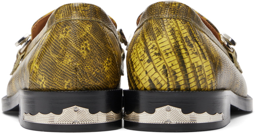 Toga Virilis Yellow Snake-Embossed Loafers Toga Virilis 