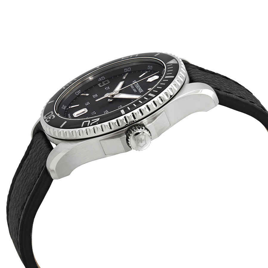 Victorinox Maverick Black Dial Black Leather Mens Watch 241862