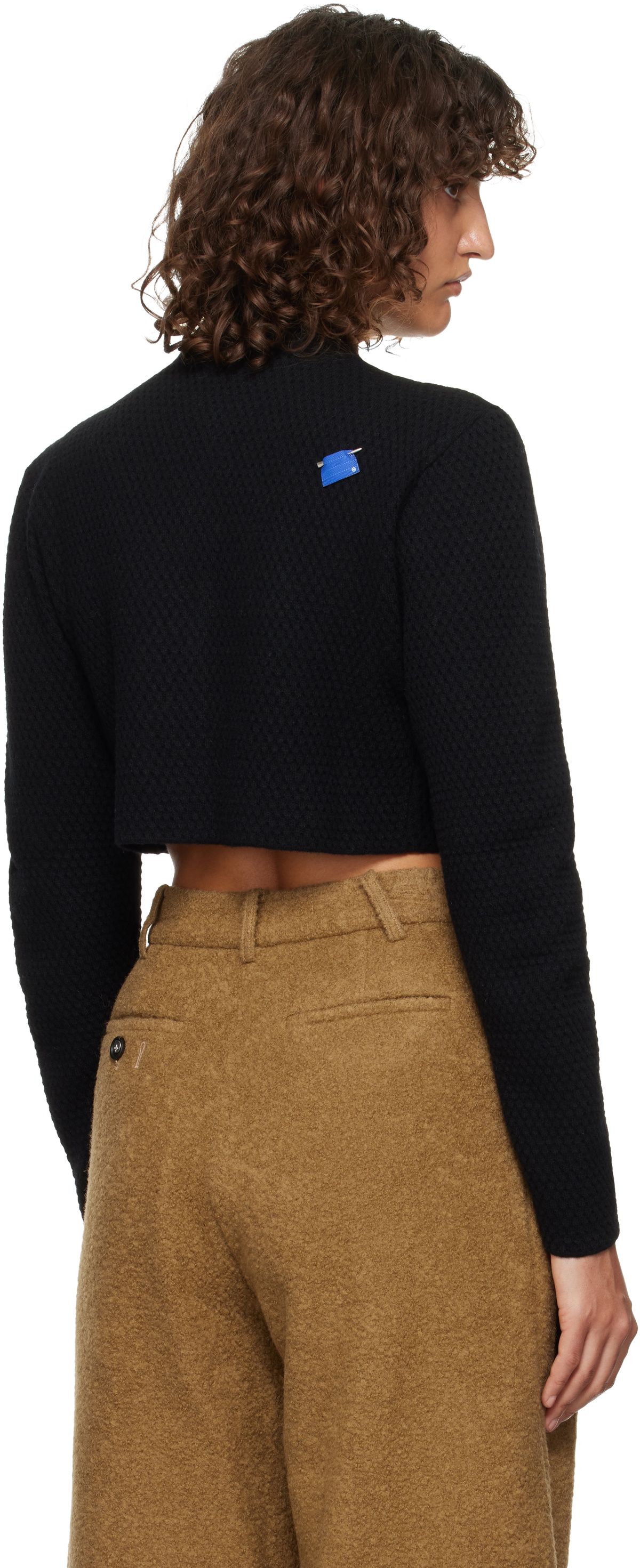 ADER error Black Cropped Cardigan