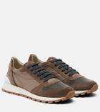 Brunello Cucinelli Monili suede-trimmed sneakers
