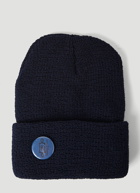 Badge Beanie Hat in Blue