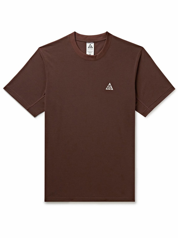 Photo: Nike - ACG Logo-Embroidered Dri-FIT ADV T-Shirt - Brown
