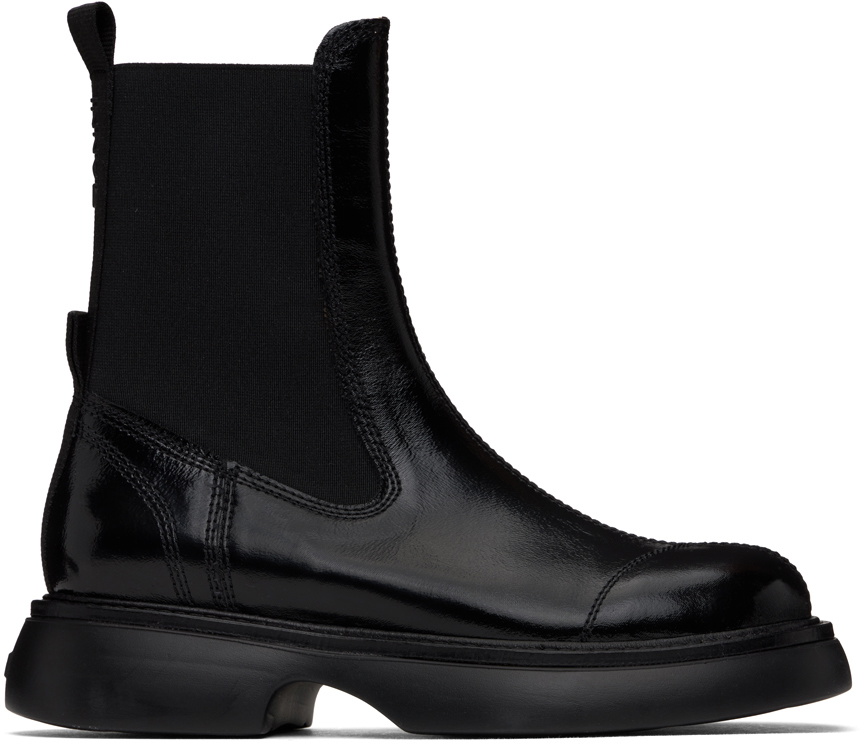 GANNI Black Stitching Chelsea Boots GANNI