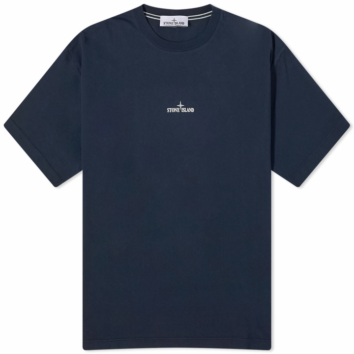 Photo: Stone Island Men's Scratched Print T-Shirt in Navy