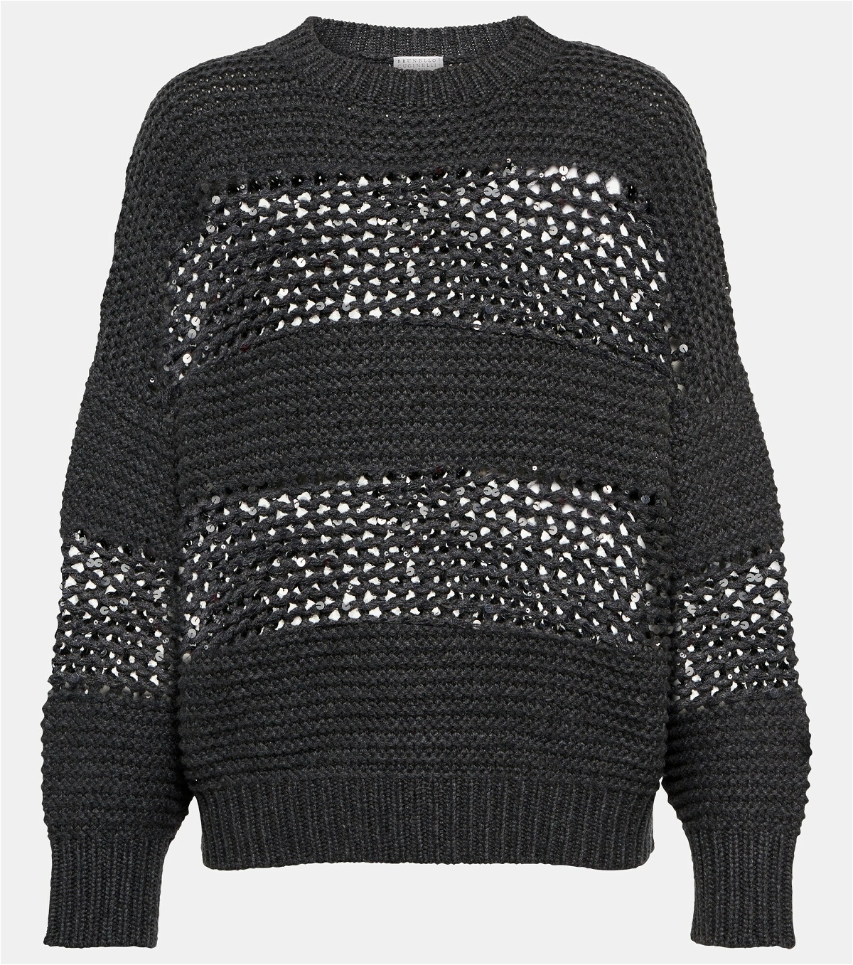 Brunello Cucinelli - Sequined crocheted cashmere sweater Brunello Cucinelli