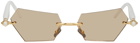 Kuboraum White & Gold P51 Hexagonal Sunglasses