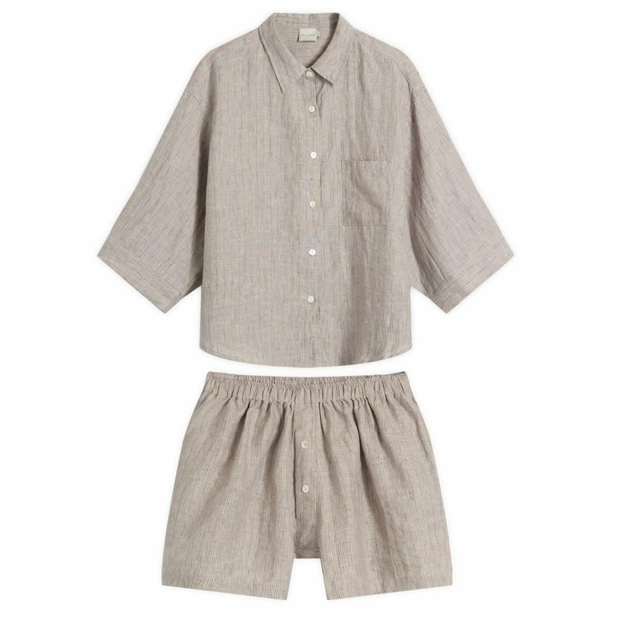 Deiji Studios Women's 03 Linen Set in Haze Blue