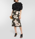 Dries Van Noten Floral jersey midi skirt