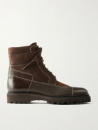 John Lobb - Peak Patchwork Leather, Suede and Nubuck Lace-Up Boots - Brown