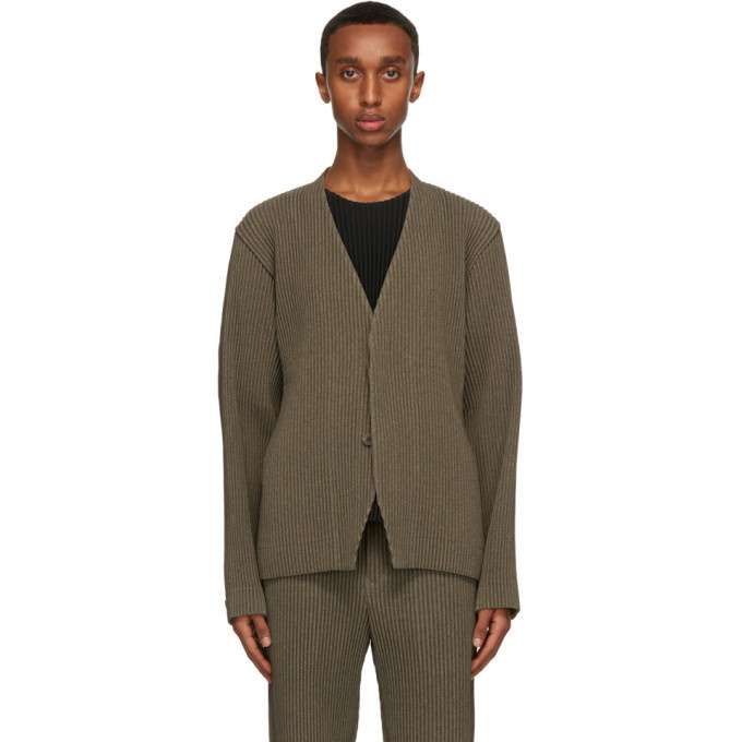 Photo: Homme Plisse Issey Miyake Brown Light Wool-Like Cardigan