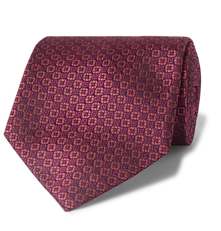 Photo: Charvet - 8cm Silk-Jacquard Tie - Burgundy