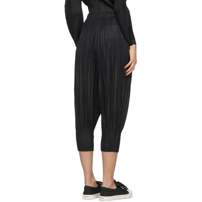 Pleats Please Issey Miyake Black Fluffy Basics Trousers Pleats