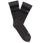 Off-White - Logo-Intarsia Stretch Cotton-Blend Socks - Men - Charcoal