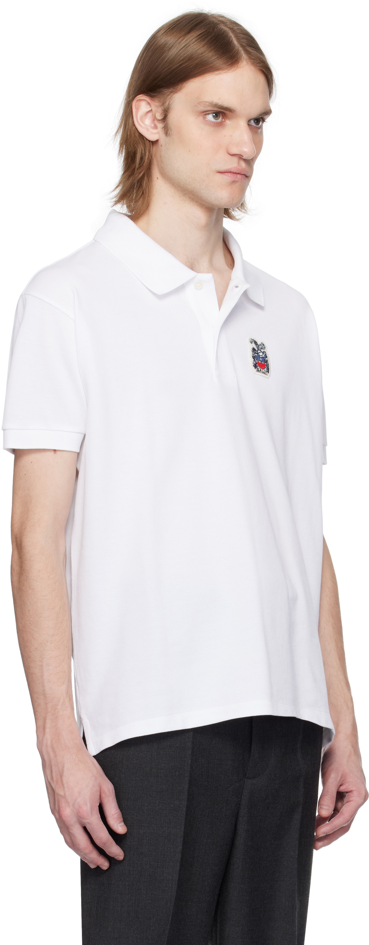 Bally White Crest Short Sleeve Polo
