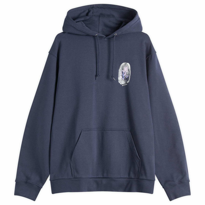 Photo: Gramicci Men's Thumbprint Hooded Sweatshirt in Navy