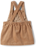 Chloé Baby Taupe Corduroy Dungaree Dress