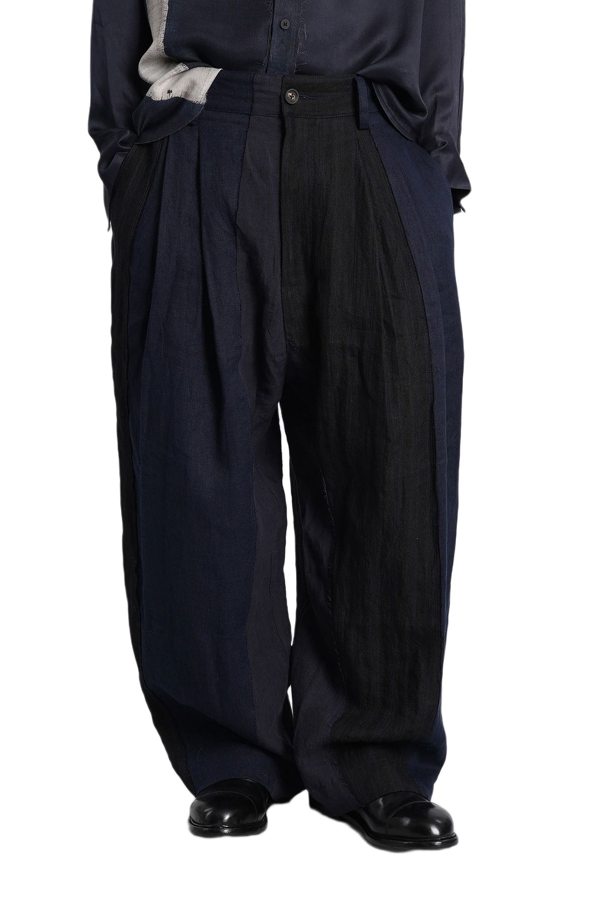 Ziggy Chen Pants In Blue Linen