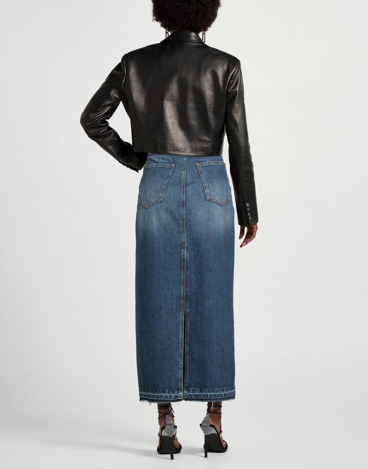 Manila Grace Womens Denim skirt in Blue