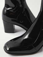 SAINT LAURENT - Beau Patent-Leather Boots - Black