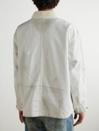 Neighborhood - Corduroy-Trimmed Paint-Splattered Denim Jacket - White
