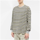 Pop Trading Company Men's Long Sleeve Striped T-Shirt in Drizzle