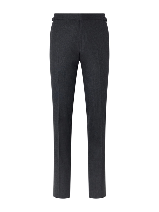 Photo: TOM FORD - Shelton Straight-Leg Wool-Twill Suit Trousers - Gray