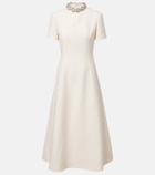 Valentino Crepe Couture embellished midi dress