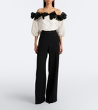 Carolina Herrera Bow-detail off-shoulder silk top