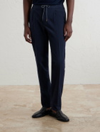 Slowear - Tapered Cotton-Blend Seersucker Trousers - Blue