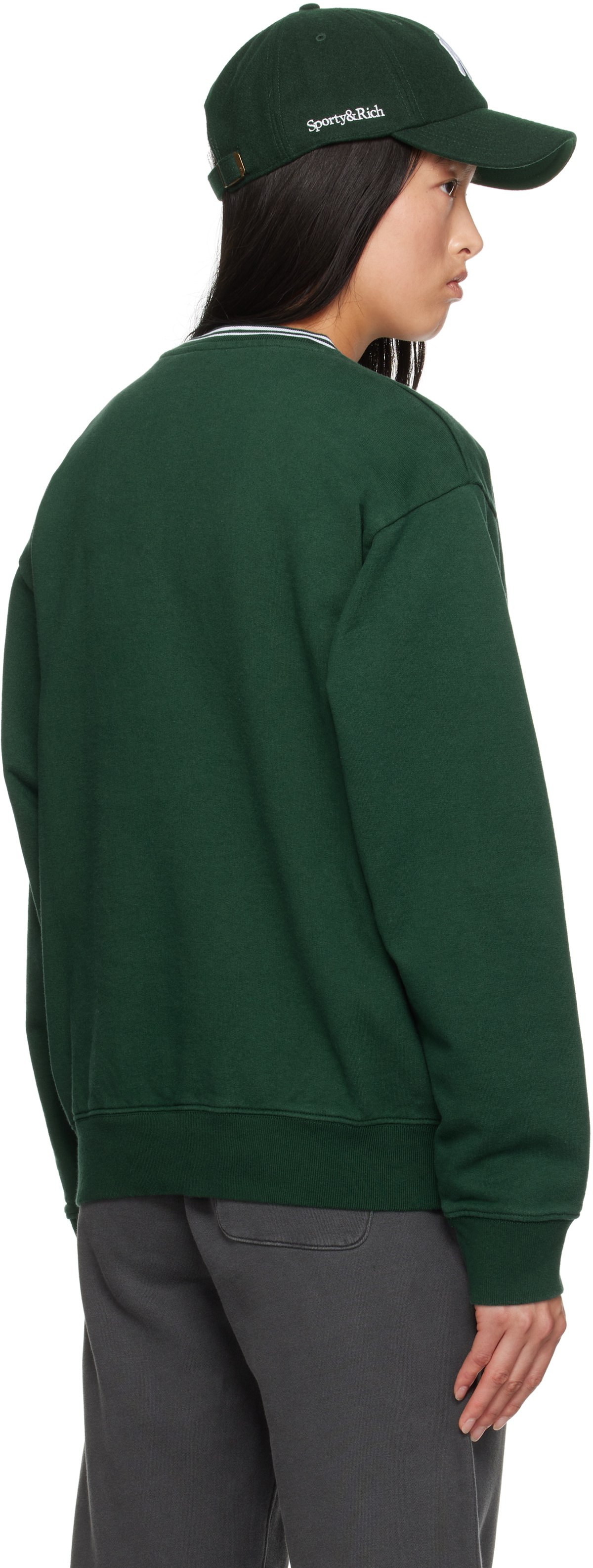 Sporty & Rich Green '47 Edition Yankees League Crewneck Sweater