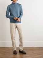 Canali - Slim-Fit Cotton Half-Zip Sweater - Blue