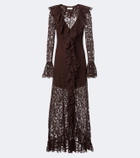 De La Vali Clementina asymmetric lace maxi dress