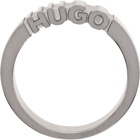 Hugo Silver Engraved Logo Ring