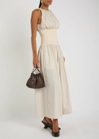 Esse Studios Pleated Cotton-poplin Maxi Skirt Cream