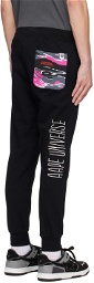 AAPE by A Bathing Ape Black Embroidered Sweatpants