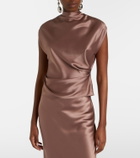 The Sei Draped silk satin top