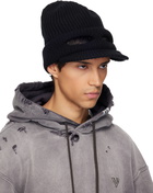 Maison MIHARA YASUHIRO Black Masked Visor Knit Cap