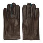 Paul Smith Brown Leather Concertina Gloves