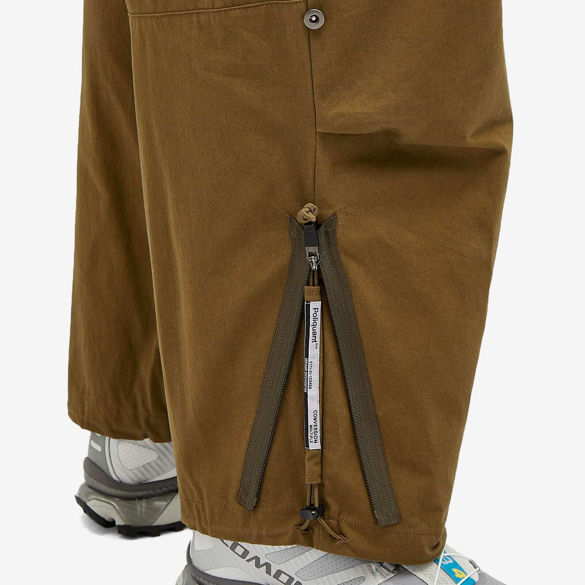 Poliquant Men's Wide Zip Tucked Pants in Khaki