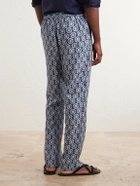 Orlebar Brown - Alfred Straight-Leg Printed Lyocell-Satin Trousers - Blue