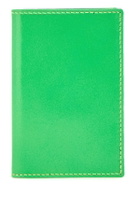 COMME DES GARCONS WALLET portafoglio compatto verde super fluo in pelle di capra Green