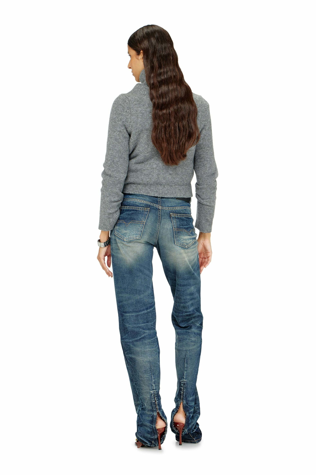 Diesel Regular Jeans Regular Waist D-Heel, Medium blue, Button fly
