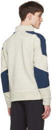 District Vision Off-White & Blue Jesper Midlayer Sweater