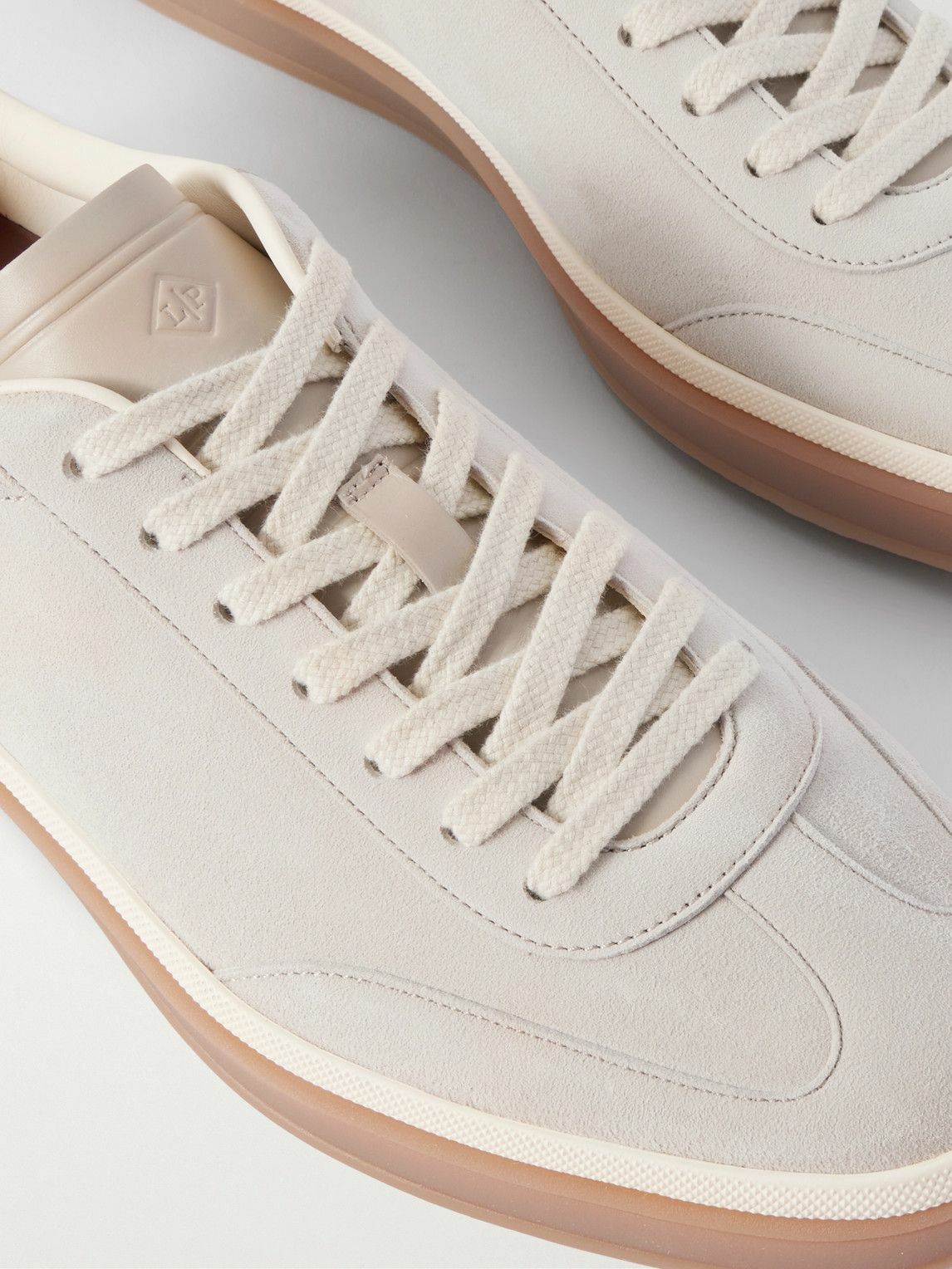 Loro Piana - Tennis Walk Leather-Trimmed Suede Sneakers - Gray