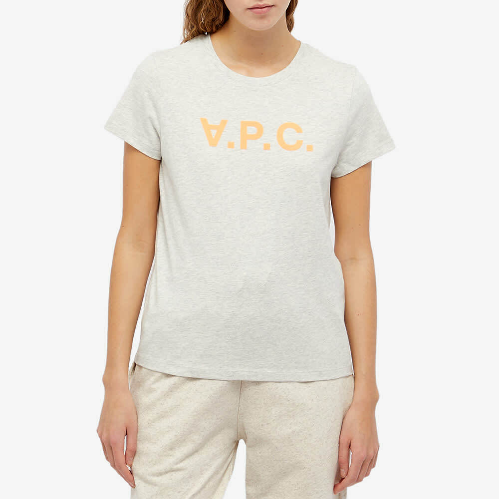 A.P.C. Women s Bicolore VPC T Shirt in Ecru Orange A.P.C