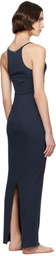 SKIMS Navy Cotton Rib Long Cami Maxi Dress