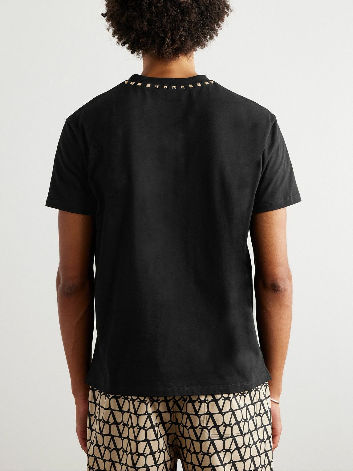 Valentino Garavani - Rockstud Embellished Cotton-Jersey T-Shirt