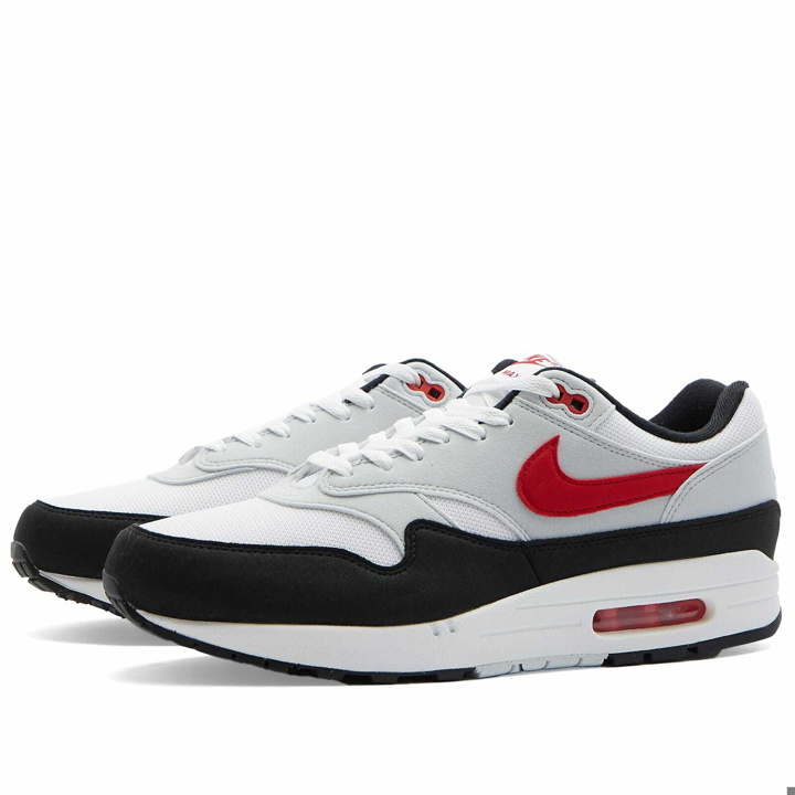 Photo: Nike Men's Air Max 1 Sneakers in White/University Red